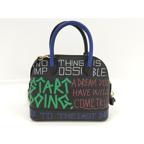 Balenciaga Graffiti Leather 2way Handbag Black - Picture 2 of 10